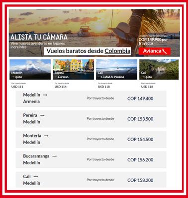 Ofertas de Viajes en Medellín | Vuelos Baratos  de Avianca | 19/9/2023 - 26/9/2023