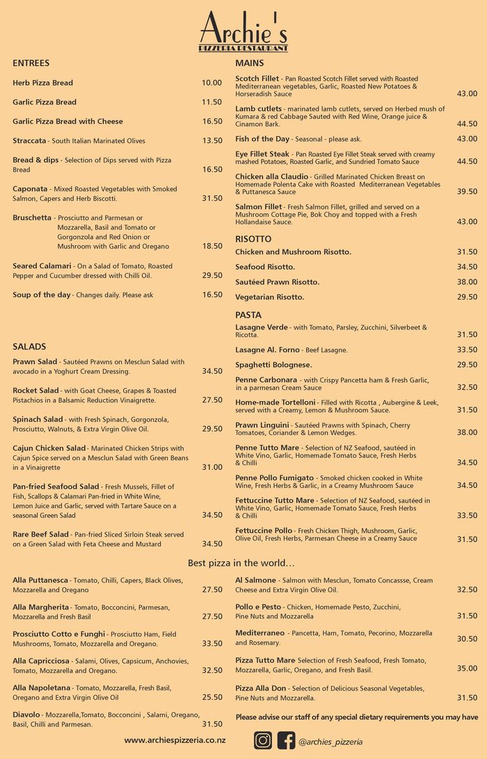 Catálogo Archie's Pizza | Menu Archie's Pizza | 22/9/2023 - 31/12/2023