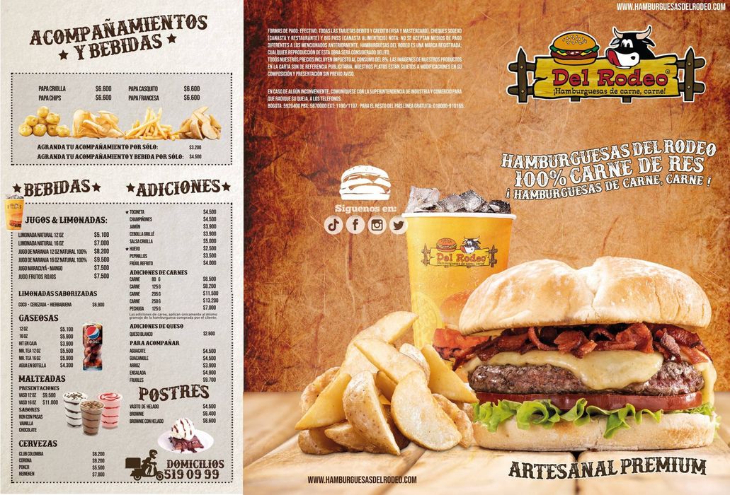 Catálogo Hamburguesas del Rodeo | Carta de parrilla Hamburguesas Del Rodeo | 27/9/2023 - 31/12/2023