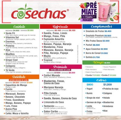 Ofertas de Restaurantes en Cali | Cosechas menú de Cosechas Express | 28/9/2023 - 31/12/2023