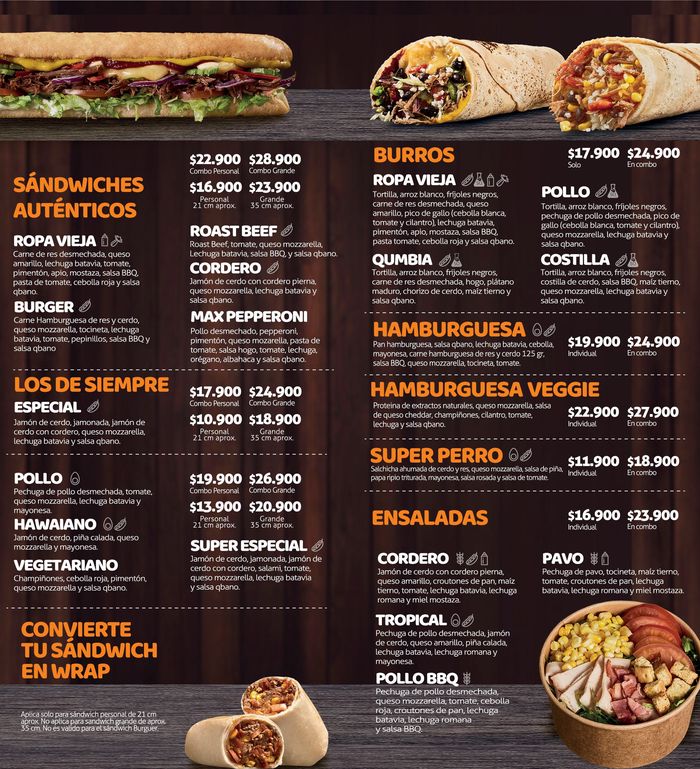 Catálogo Sandwich Qbano | Menù Sandwich Qbano | 29/9/2023 - 31/12/2023