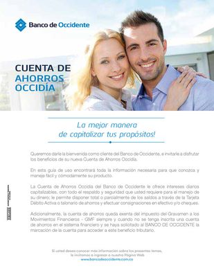 Ofertas de Bancos y Seguros en Cartagena | CUENTA DE AHORROS OCCIDÍA de Banco de Occidente | 6/10/2023 - 31/12/2023