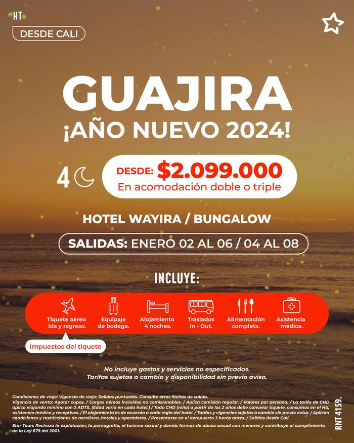 Catálogo Star Tours en Cali | LA GUAJIRA 2024 | 12/10/2023 - 22/7/2024