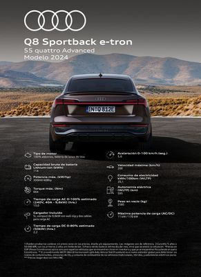 Catálogo Audi en Bogotá | Q8 Sportback e-tron 55 quattro Advanced | 27/10/2023 - 25/10/2024