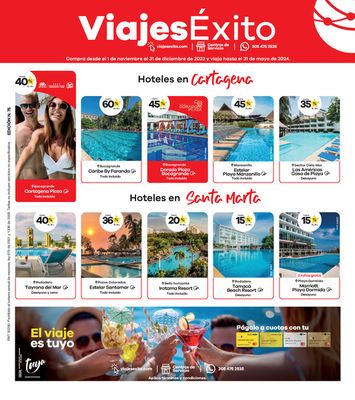 Ofertas de Viajes en Bogotá | Revista Noviembre de Viajes Éxito | 7/11/2023 - 31/12/2023