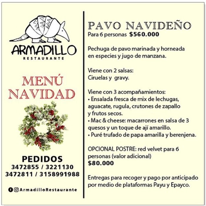 Catálogo Armadillo | Menù Navidades  | 14/11/2023 - 25/12/2023