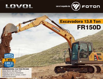 Catálogo Fotón | Excavadora 13.8 Ton | 12/1/2024 - 30/6/2024
