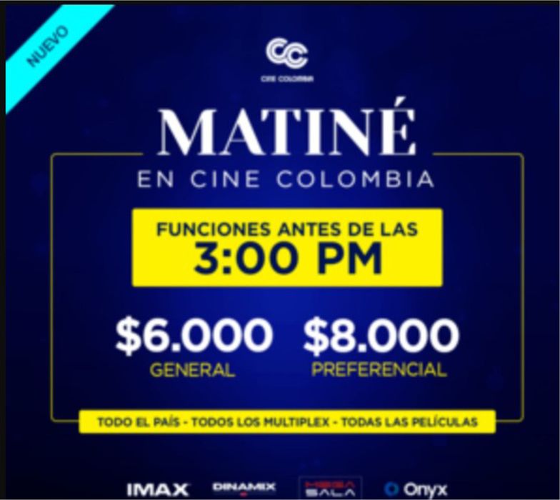 Catálogo Cine Colombia en Bogotá | Oferta Especial Cine Colombia | 22/1/2024 - 29/2/2024