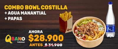 Ofertas de Restaurantes en Rionegro Antioquia | Combo Bowl Costilla de Sandwich Qbano | 25/1/2024 - 25/2/2024