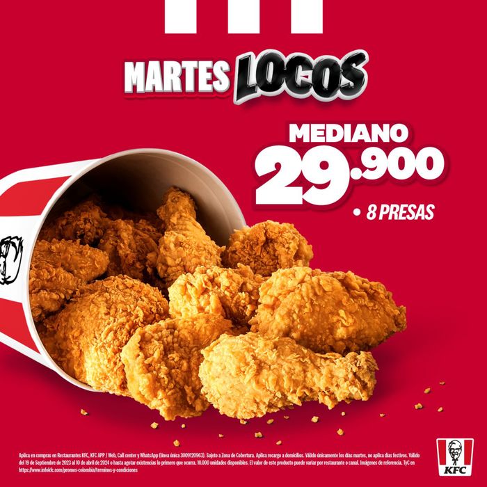 Catálogo KFC en Bogotá | Martes en mi locos  | 6/2/2024 - 10/4/2024