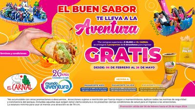 Ofertas de Restaurantes en Zipaquirá | El buen sabor te lleva a lla aventura de El Carnal | 22/2/2024 - 26/5/2024