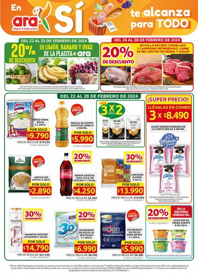 Ofertas de Supermercados en Cartagena | 20% DE DESCUENTOS de Ara | 23/2/2024 - 28/2/2024