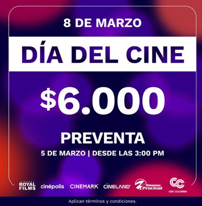 Ofertas de Libros y Cine en Medellín | DÍA DEL CINE de Royal Films | 26/2/2024 - 8/3/2024