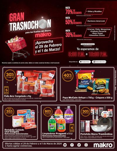 Ofertas de Supermercados en Medellín | GRAN TRASNOCHÓN PARA LOS DUEÑOS DEL AHORRO MAKRO de Makro | 29/2/2024 - 1/3/2024