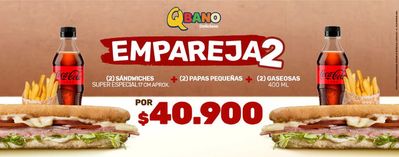 Ofertas de Restaurantes en Bogotá | EMPAREJA 2 de Sandwich Qbano | 27/2/2024 - 29/2/2024