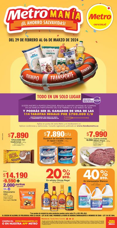 Catálogo Metro en Tocancipá | METROMANÍA EL AHORRO SALVAVIDAS  | 1/3/2024 - 6/3/2024