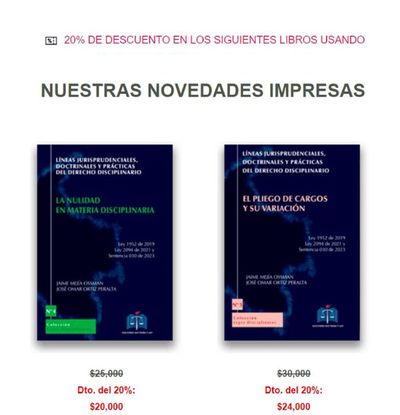 Ofertas de Libros y Cine | 20% de descuento en los libros impresos de Doctrina y Ley | 6/3/2024 - 27/3/2024