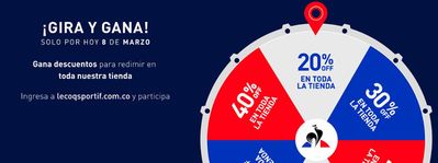 Ofertas de Deporte en Sibaté | Gira y gana! de Le Coq Sportif | 8/3/2024 - 31/3/2024