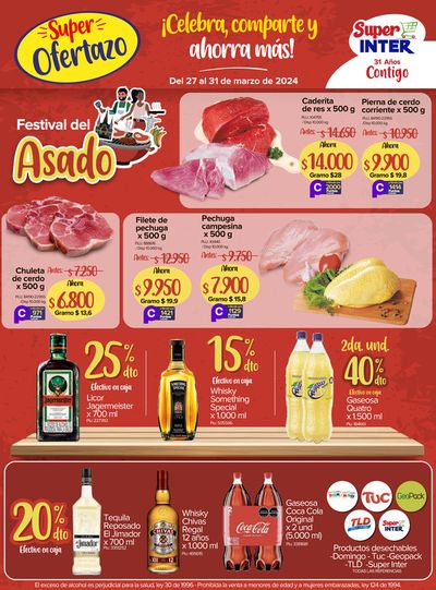 Ofertas de Supermercados en Armenia | Celebra, comparte y ahorra más! de Super Inter | 27/3/2024 - 31/3/2024