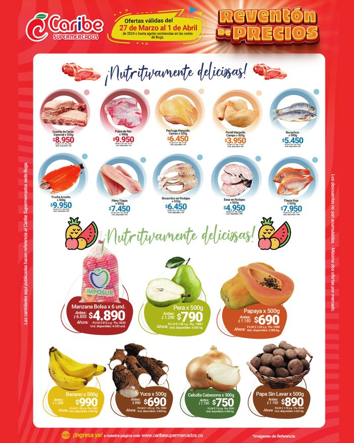 Catálogo Caribe Supermercados en Jamundí | Reventon de precios  | 28/3/2024 - 1/4/2024