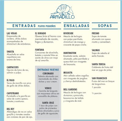 Catálogo Armadillo en Bogotá | Menù Armadillo | 5/4/2024 - 31/8/2024