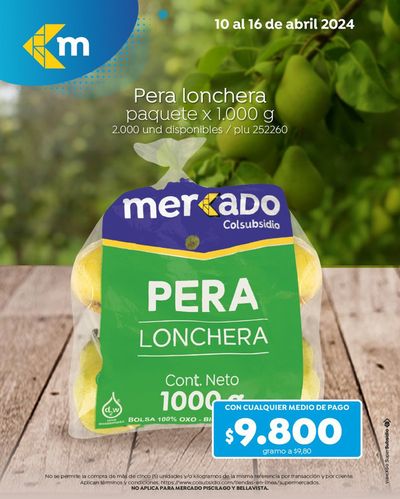 Ofertas de Supermercados en Melgar | Oferta Pera Lonchera de Colsubsidio | 11/4/2024 - 16/4/2024