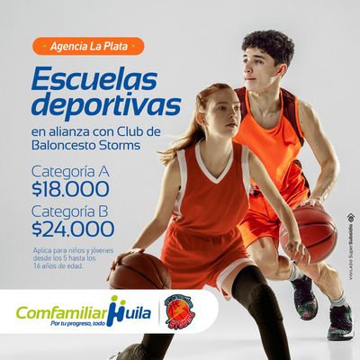 Catálogo Comfamiliar Huila en La Plata | Escuelas deportivas | 16/4/2024 - 18/4/2024