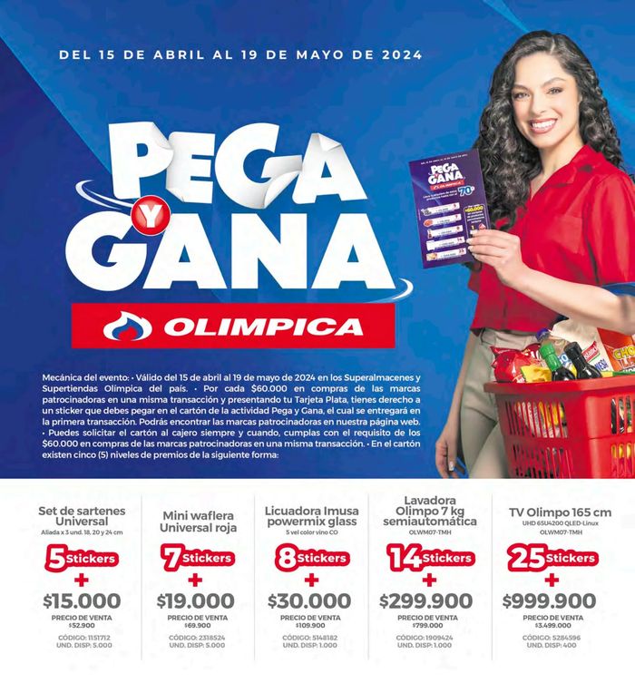 Catálogo Olímpica en Valledupar | PEGA Y GANA | 18/4/2024 - 19/5/2024