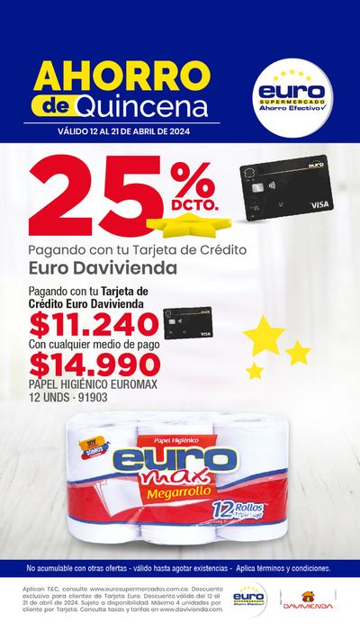 Catálogo Euro Supermercados en Medellín | Ahorro de quincena | 19/4/2024 - 21/4/2024
