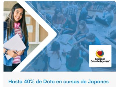 Ofertas de Bancos y Seguros en Cartagena | Hasta 40% de Dcto en cursos de Japones de Banco de Occidente | 22/4/2024 - 22/5/2024