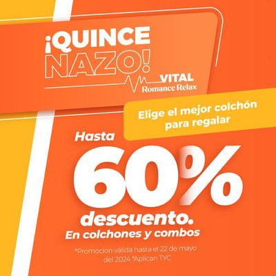 Ofertas de Hogar y Muebles en Puerto Colombia Atlantico | 60% dto de Colchones Romance Relax | 24/4/2024 - 22/5/2024