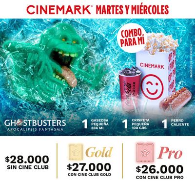 Ofertas de Libros y Cine en Santa Marta | Combo para mi Cinemark de Cinemark | 24/4/2024 - 24/5/2024