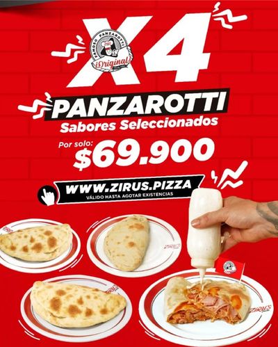 Ofertas de Restaurantes en Barichara | Panzarotti Sabores Seleccionados de Zirus Pizza | 25/4/2024 - 25/5/2024