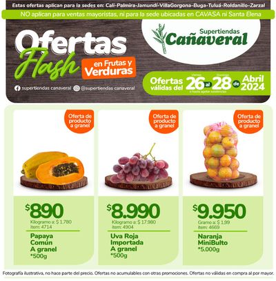 Ofertas de Supermercados en Yotoco | Ofertas flash en frutas y verduras de Supertiendas Cañaveral | 26/4/2024 - 28/4/2024