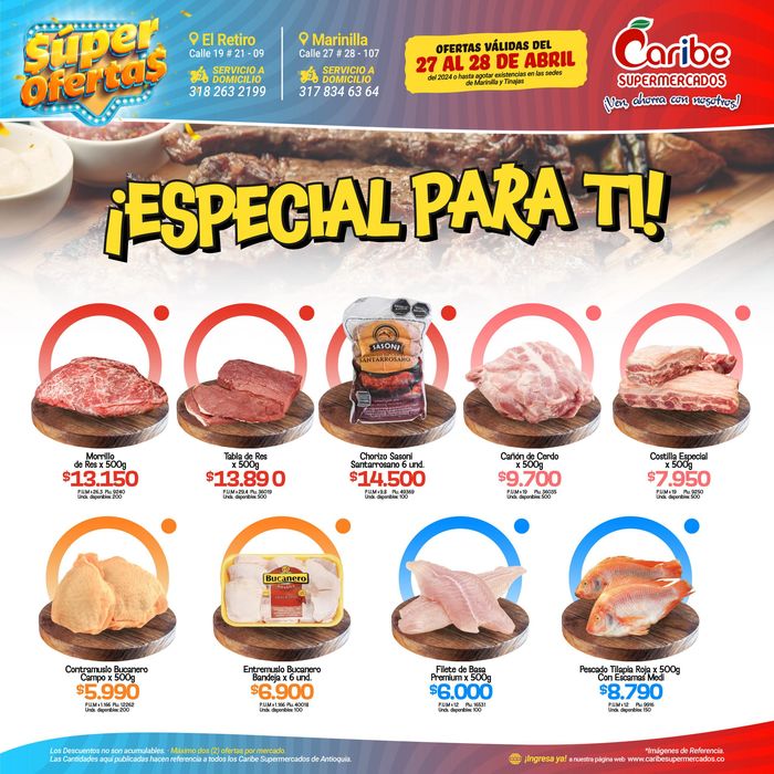 Catálogo Caribe Supermercados en Rionegro Antioquia | Super ofertas | 27/4/2024 - 28/4/2024