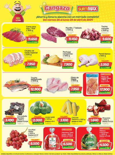 Ofertas de Supermercados en La Pintada | Gangazo de Surtimax | 29/4/2024 - 29/4/2024