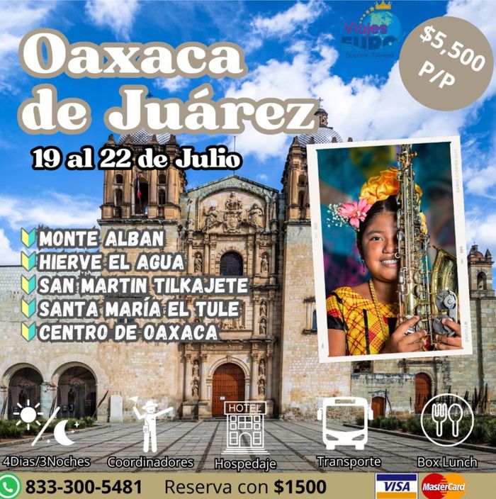 Catálogo Viajes Euro en Rionegro Antioquia | Oaxaca de Juárez oferta | 30/4/2024 - 22/7/2024