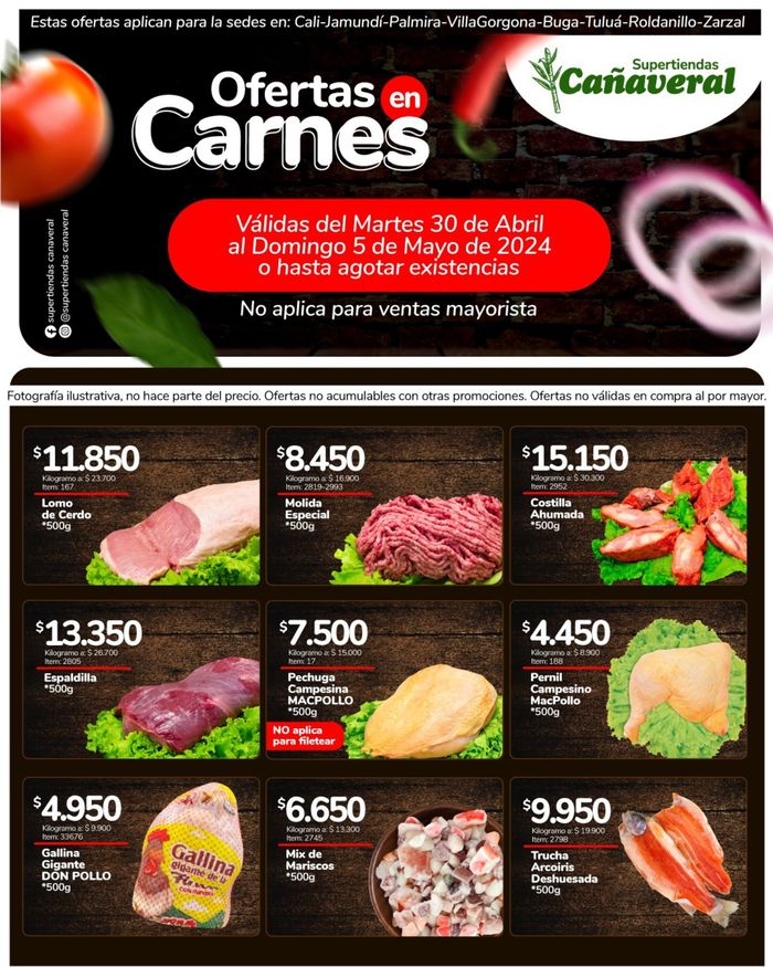 Catálogo Supertiendas Cañaveral en Buga | Ofertas en carnes | 2/5/2024 - 5/5/2024