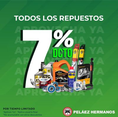 Ofertas de Carros, Motos y Repuestos en Cali | 7% de descuento de Peláez Hermanos | 2/5/2024 - 31/5/2024
