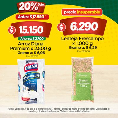 Ofertas de Supermercados en Sopetrán | 20% DCTO de Surtimax | 3/5/2024 - 5/5/2024