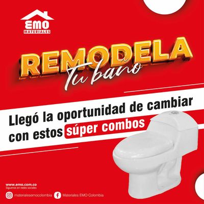 Ofertas de Ferreterías y Construcción en Ibagué | Remodela tu bano de Materiales EMO | 3/5/2024 - 31/5/2024