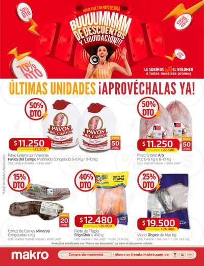 Ofertas de Supermercados en Santa Rosa Bolivar | Bum de descuentos y liquidacion de Makro | 13/5/2024 - 31/5/2024