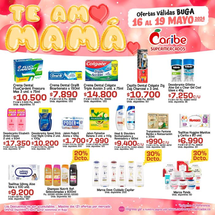 Catálogo Caribe Supermercados | Te amo mama | 16/5/2024 - 19/5/2024