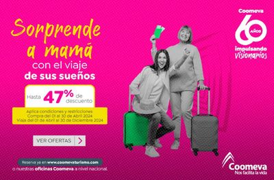 Ofertas de Viajes en Bogotá | 47% de descuento de Coomeva | 5/6/2024 - 30/12/2024
