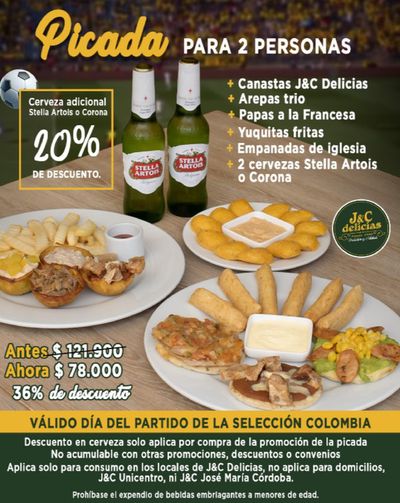 Ofertas de Restaurantes en Medellín | Nueva Promo de Picada Futbolera en J&C Delicias!  de J&C Delicias | 26/6/2024 - 26/7/2024