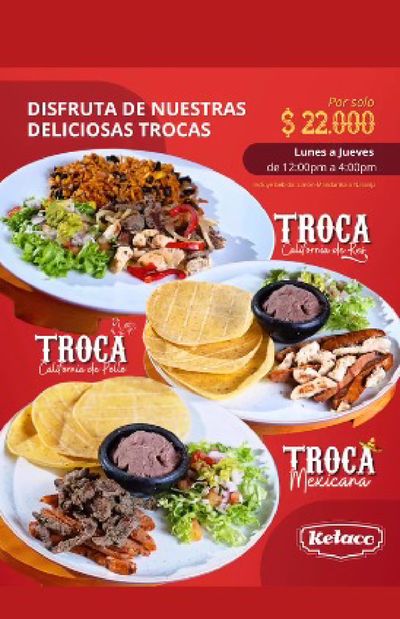 Ofertas de Restaurantes en Medellín | Por solo $22k incluye bebida  de Ketaco | 26/6/2024 - 26/7/2024