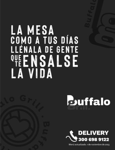 Ofertas de Restaurantes en Barranquilla | Menú domicilio  de Buffalo Grill Parrilla | 15/7/2024 - 31/10/2024