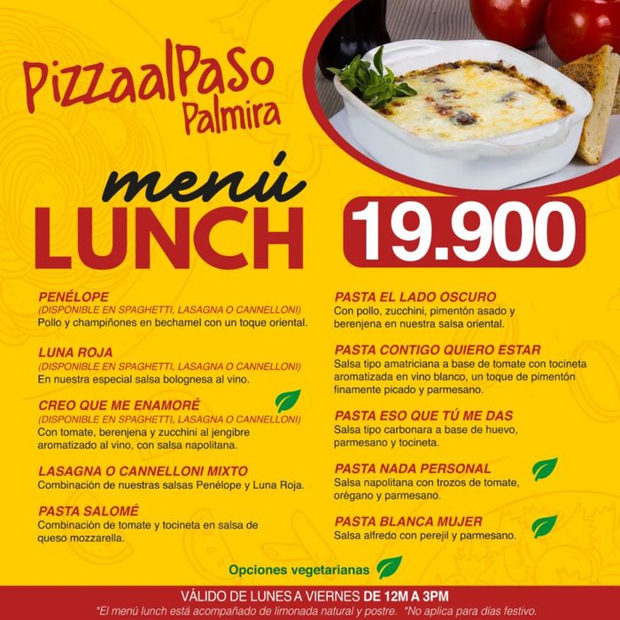 Catálogo Pizza al Paso | Menu Pizza al Paso | 23/7/2024 - 31/12/2024