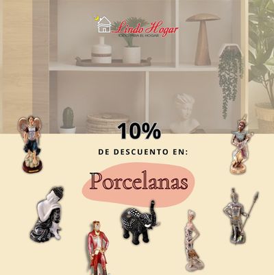 Ofertas de Hogar y Muebles en Bogotá | 10% de descuento en Porcelanas de Lindo Hogar | 25/7/2024 - 17/8/2024