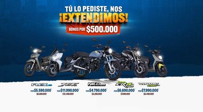 Ofertas de Carros, Motos y Repuestos en Turbaco | TÚ LO PEDISTE, NOS ¡EXTENDIMOS! de AKT | 5/8/2024 - 30/9/2024